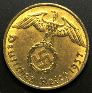 German 5 Reichspfennig Aluminum - Bronze 1937 A Ww 2.