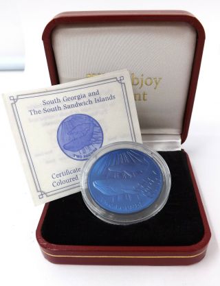2013 South Georgia South Sandwich Islands 2 Pounds Titanium Blue Whale Coin M71