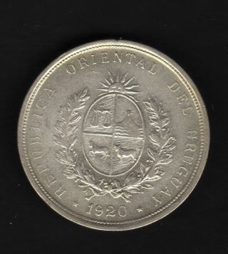 Uruguay 20 Centesimos 1920,  Silver Xf.