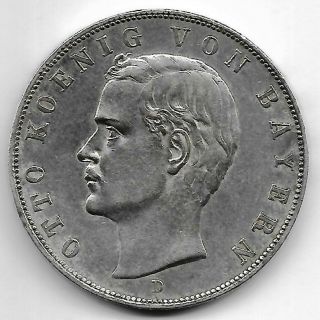 Germany Bavaria 1911 D 3 Mark Silver Coin