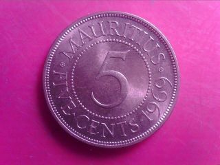 MAURITIUS 5 CENTS 1969 COIN SEPT14 2