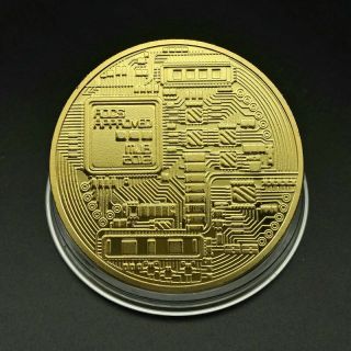 Commemorative Bitcoin Coin Gold Plated Round Collectors Bit Coins Craft 4