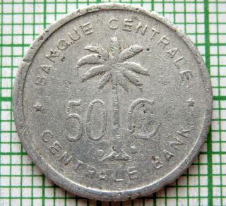 Ruanda - Urundi Belgian Congo Province 1955 50 Centimes,  Aluminium