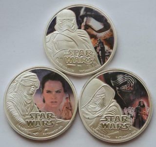 Zealand Set Of 3 Coin 2 Dollar 2016 Star Wars