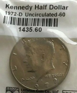 1972 - D Kennedy Half Dollar 50c Uncirculated & Bu Us