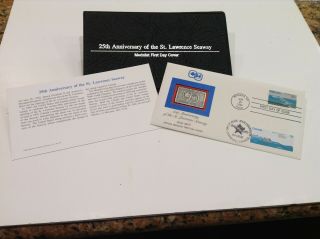 Unique Combination Collectible Medal / First Day Cover - St Lawrence Seaway 25th