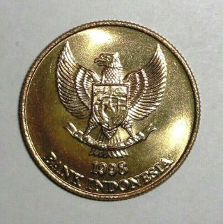 1998 Indonesia 50 rupiah,  Komodo Dragon,  lizard,  animal wildlife coin 2