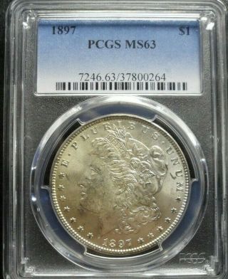1897 - P Morgan Dollar Pcgs Ms63