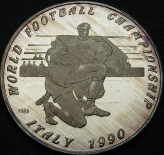 Laos 50 Kip 1989 Proof - Silver - Soccer World Cup 1990 - 3410 ¤