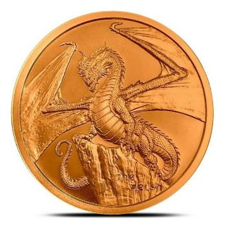 World Of Dragons 1 Oz Copper Round Welsh Dragon (limited)