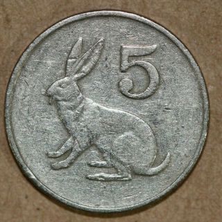 1980 Zimbabwe 5 Cent Hare - Foreign Coin
