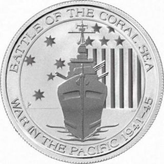 2014 1/2 Oz Australia Silver Battle Of The Coral Sea (bu)