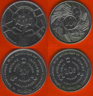 Burundi 10,  50 Francs 2011 Unc