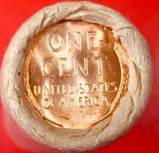 1917 - D / Bu Tails Wheat End Obw Bank Wrap Lincoln Weat Penny Roll