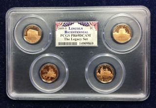 2009 - S Lincoln Bicentennial Cents 4 Coin Legacy Set Pcgs Proof Pr69 Dcam Cameo