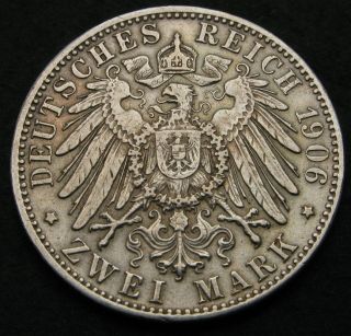 Bavaria (german State) 2 Mark 1906 D - Silver - Otto - Vf - - 1537
