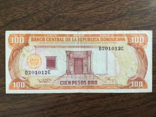 1994 Dominican Republic Paper Money - 100 Pesos Oro Banknote