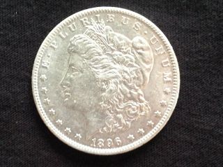 1896 - O Morgan Silver Dollar.  Au,