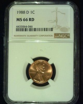 1988 - D Lincoln Memorial Cent Gem Premier Brilliant Certified Ngc Ms66 Red S376