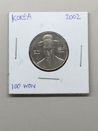 2002 Korea 100 Won (coin Has A Luster)