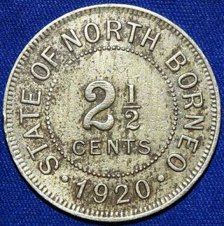 Asia State Of North Borneo 2 1/2 Cents Ad 1920 Ex Fine.
