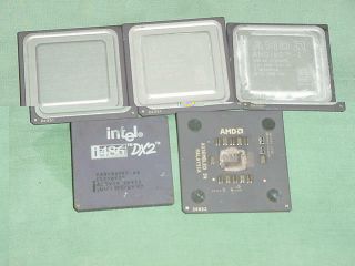 Amd (4) Intel 486 Dx2 (1) Cpu Processors Scrap