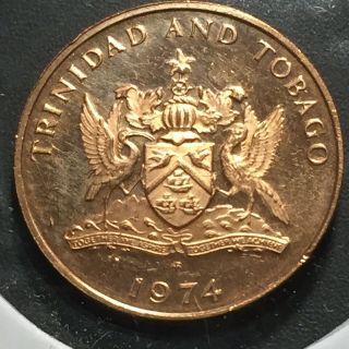 Old Foreign World Coin: 1974 Trinidad And Tobago 1 Cent Proof