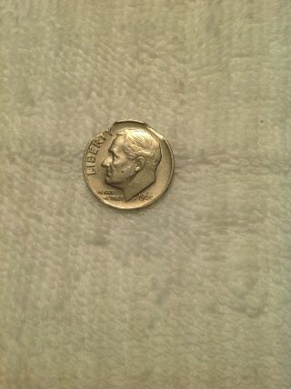1966  Error  Double Clipped Planchet On A Roosevelt Dime