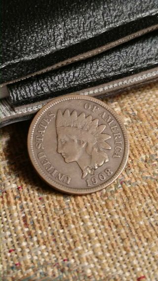 1908 - S Indian Head Cent Vg Scarce Key Date