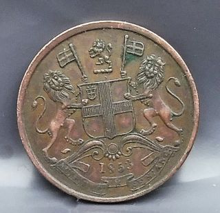 British East India Company 1/2 Pice 1853 : Colonial Copper Coin