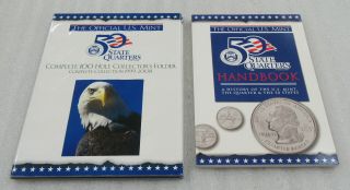 1999 - 2008 Us State Quarters Complete Set Of 100 P & D Coins With Us Book