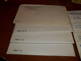 1968 - 1981 (13) Different Set Envelope Only No Coins