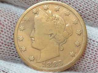 1883 Racketeer V Liberty Nickel Gold Plated No Cents