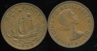 Royaume Uni - Great Britain Half Penny 1958 (etat)