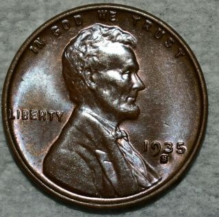 Brilliant Uncirculated 1935 - S Lincoln Cent Beautifully Toned Specimen