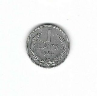 Latvia:1 Lats 1924,  Silver F,  (see Scans)