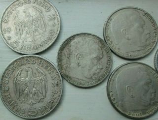 5 Mark 1935 H 3rd R Germany Potsdam 3 Mk Coins,  Total12 - Denominations Deutsch