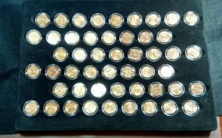 50 State Quarter Set,  24kt Gold - Plated,  In Capsules,  1999 - 2008