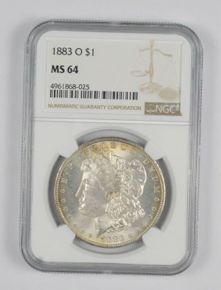 Ms - 64 1883 - O Morgan Silver Dollar - Graded By Ngc 371