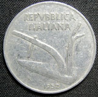 1952 Italy 10 Lire Coin