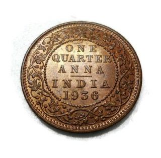 British India - George V - Quarter Anna - 1/4 Anna - 1936 - Calcutta - Unc Grade