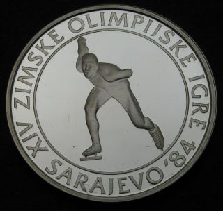 Yugoslavia 100 Dinara 1984 Proof - Silver - 1984 Winter Olympics - 2102