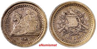 Guatemala Silver 1879 1/2 Real,  Medio Vf Cond.  Toned Km 152