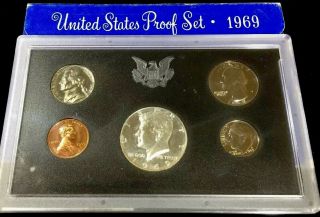 1969 - S Us Proof Set - 5 Coins With 40 Silver Half