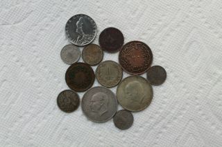 Turkey Coins,  4 Silver,  12 Total,  Ottoman Empire,  Republic,  10p,  40p,  5k,  50k,  1l,  10l,  2.