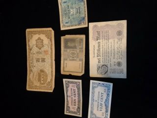Hereare 6 Paper Money From Ww2 Area.  Germany,  Japan,  Italy And Korea