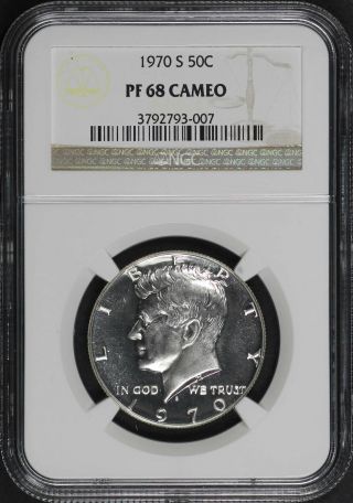 1970 - S Kennedy Half Dollar Ngc Pf - 68 Cameo - 181231