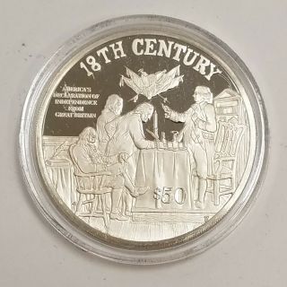 1997 Cook Islands 50 Dollar Proof Silver 18th Century - Rare Gg12