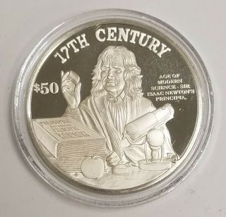 1997 Cook Islands 50 Dollar Proof Silver 17th Century - Rare Gg08