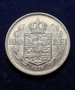 Romania 100 Lei 1936 Coin Aunc